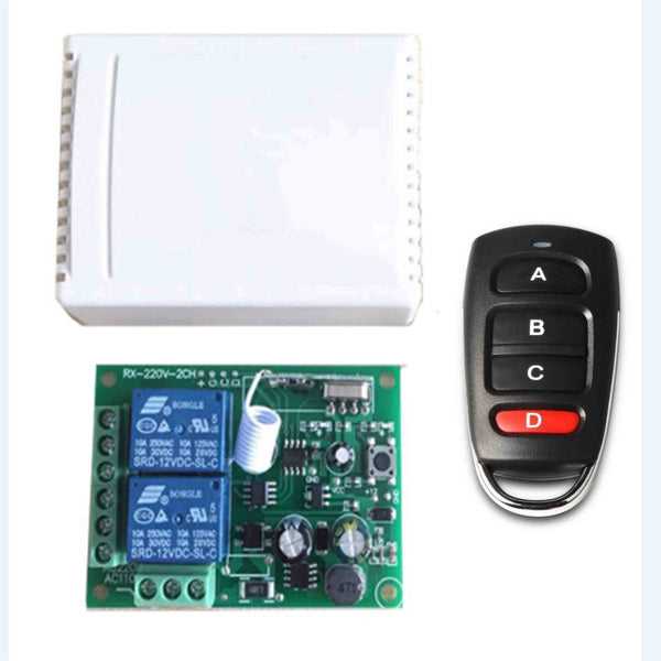 QIACHIP 433MHz DIY Wireless Receiver Remote Control Switch AC 85V ~ 250V 110V 220V 2CH Relay Circuit Receiver Module 433.92 Mhz and RF Remote Controls Switch No Disturb Light Door Control KR2202-4&KT16/KT01