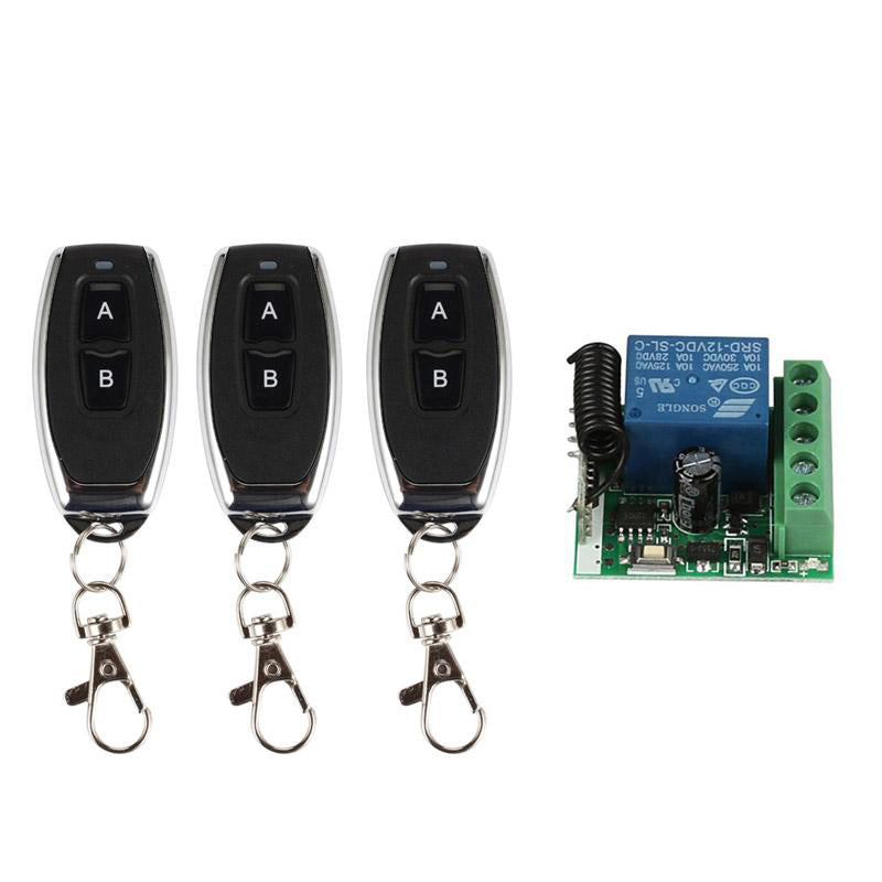 QIACHIP 12V momentary 1-CH wireless relay Remote 433Mhz receiver