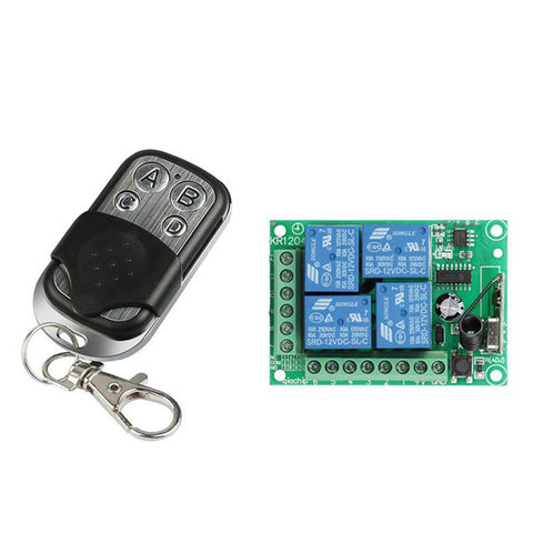 QIACHIP 433Mhz Wireless Remote Control Switch DC 12V 4 CH Relay Receiver Module + RF Transmitter 433 Mhz For Garage Door Opener KR1204&KT01