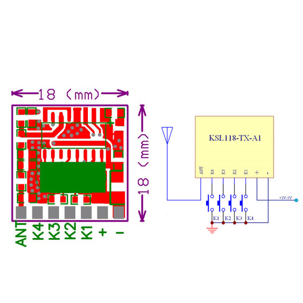 Qiachip TX118SA-3 ASK RF Transmitter Module Remote Control 1527 Encoding For Arduino Module DIY 315MHz
