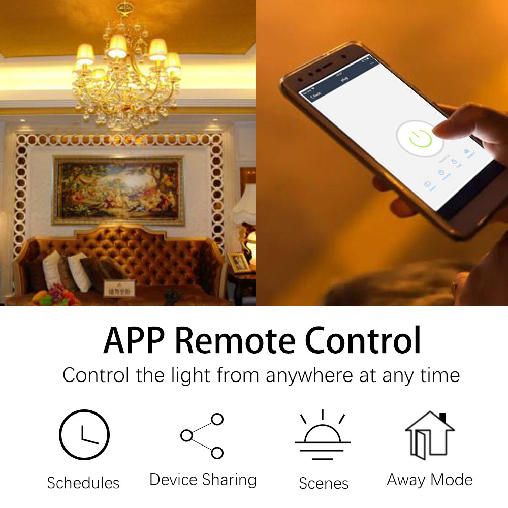WiFi Wall Light Switch Smart Life/Tuya APP Remote Control Works