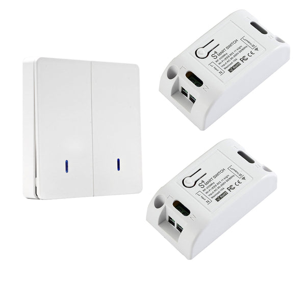 QIACHIP 433 Mhz Wireless RF Wall Panel Transmitter/Best WiFi Smart Light Switches 110V 220V Home Automation Google Home  WP8601&KR2201W