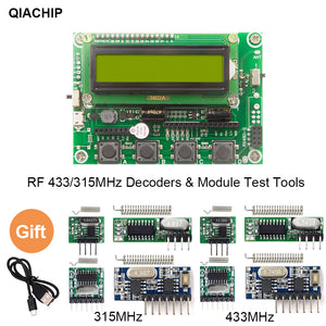 QIACHIP Multifunctional RF Remote Control Signal Decoder RX480E TX118SA RF 433MHz 315Mhz Module Test TooL 1527 2262 HCS HT Rolling code Tester